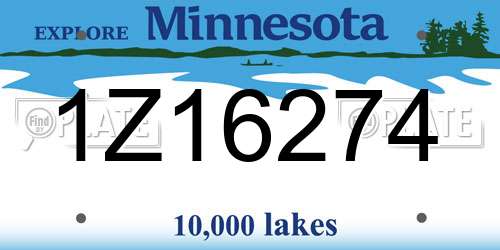 1Z16274 Minnesota License Plate