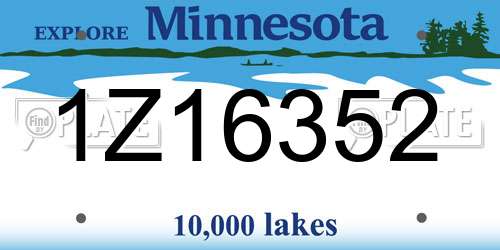 1Z16352 Minnesota License Plate