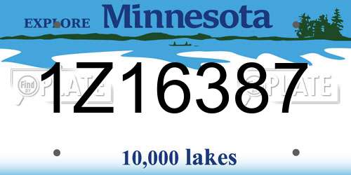 1Z16387 Minnesota License Plate