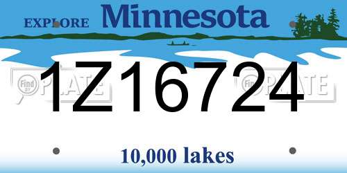 1Z16724 Minnesota License Plate