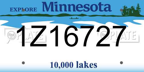 1Z16727 Minnesota License Plate