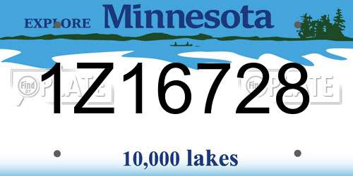 1Z16728 Minnesota License Plate