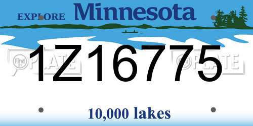 1Z16775 Minnesota License Plate