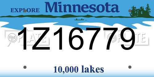 1Z16779 Minnesota License Plate