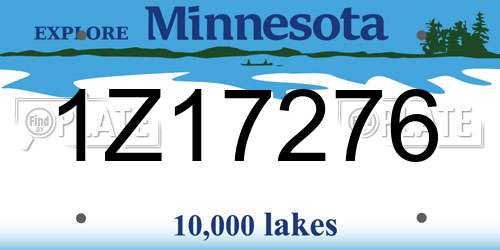 1Z17276 Minnesota License Plate