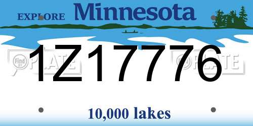 1Z17776 Minnesota License Plate