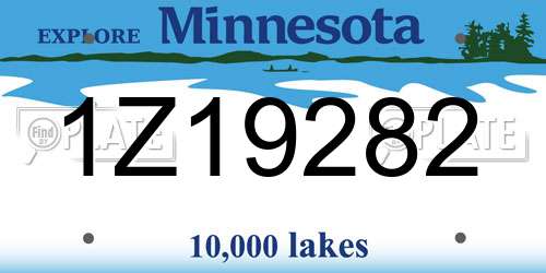 1Z19282 Minnesota License Plate