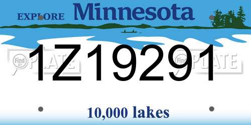 1Z19291 Minnesota License Plate