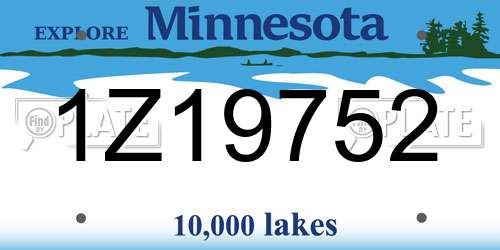 1Z19752 Minnesota License Plate