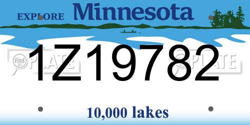1Z19782 Minnesota License Plate