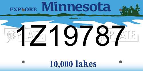 1Z19787 Minnesota License Plate