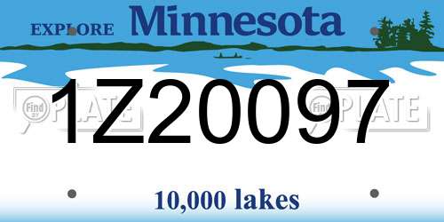 1Z20097 Minnesota License Plate