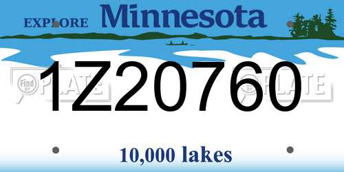 1Z20760 Minnesota License Plate