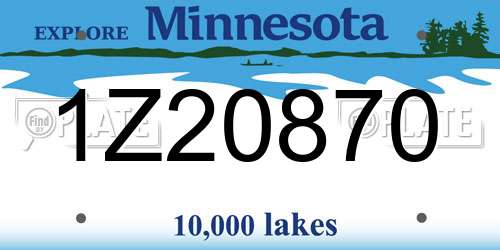1Z20870 Minnesota License Plate