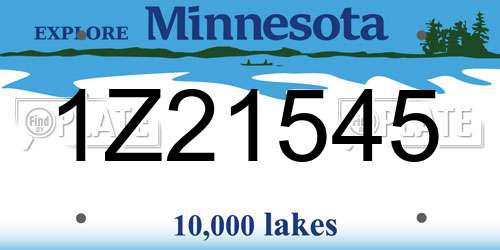 1Z21545 Minnesota License Plate