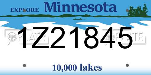1Z21845 Minnesota License Plate