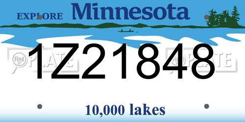 1Z21848 Minnesota License Plate