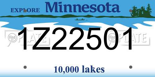 1Z22501 Minnesota License Plate