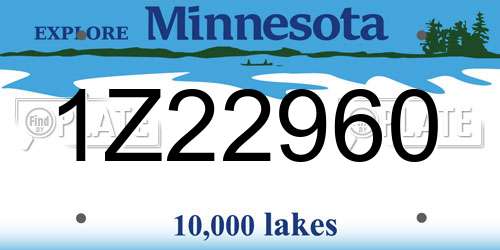 1Z22960 Minnesota License Plate