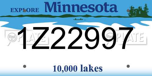 1Z22997 Minnesota License Plate