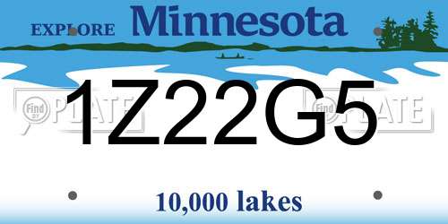 1Z22G5 Minnesota License Plate