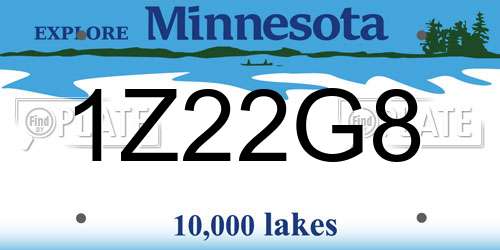 1Z22G8 Minnesota License Plate