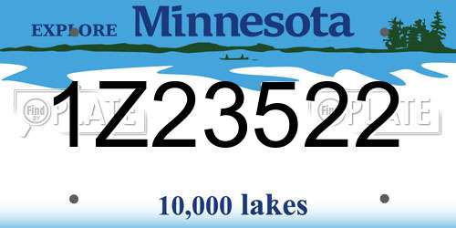 1Z23522 Minnesota License Plate
