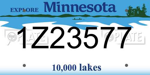 1Z23577 Minnesota License Plate