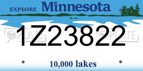 1Z23822 Minnesota License Plate