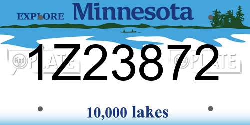 1Z23872 Minnesota License Plate