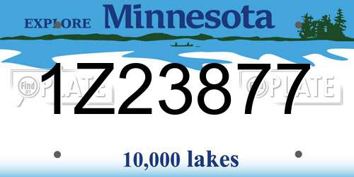 1Z23877 Minnesota License Plate