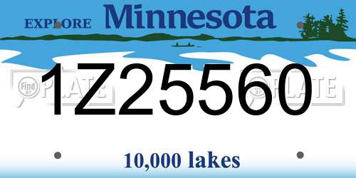 1Z25560 Minnesota License Plate