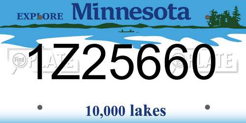 1Z25660 Minnesota License Plate