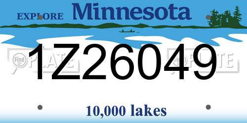 1Z26049 Minnesota License Plate