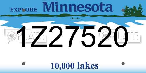 1Z27520 Minnesota License Plate
