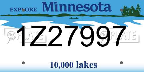 1Z27997 Minnesota License Plate