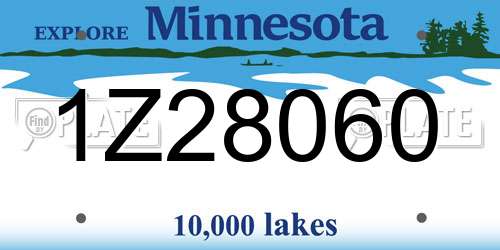 1Z28060 Minnesota License Plate