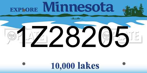 1Z28205 Minnesota License Plate