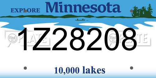 1Z28208 Minnesota License Plate