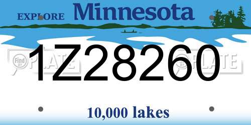1Z28260 Minnesota License Plate