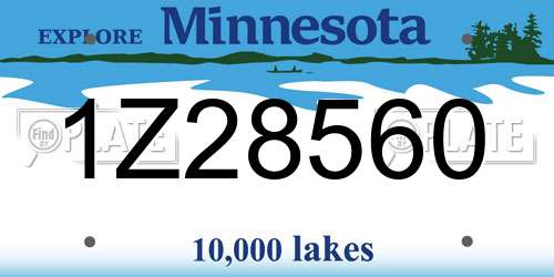1Z28560 Minnesota License Plate