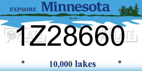 1Z28660 Minnesota License Plate