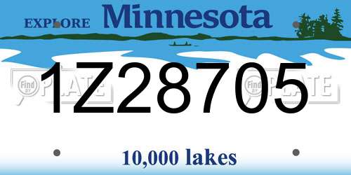 1Z28705 Minnesota License Plate
