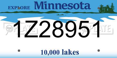 1Z28951 Minnesota License Plate