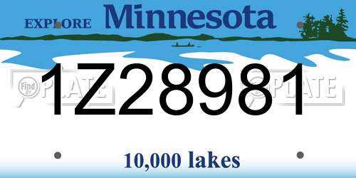 1Z28981 Minnesota License Plate
