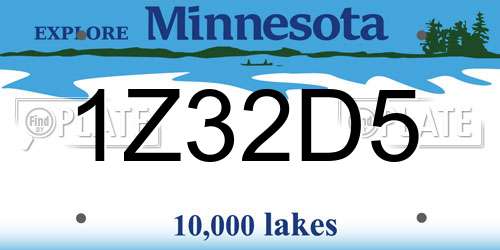 1Z32D5 Minnesota License Plate