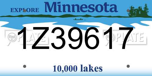 1Z39617 Minnesota License Plate