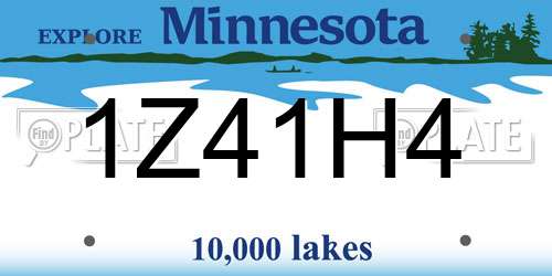 1Z41H4 Minnesota License Plate