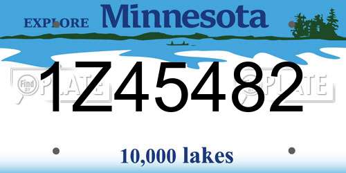 1Z45482 Minnesota License Plate