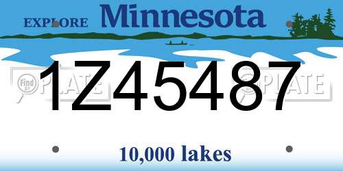 1Z45487 Minnesota License Plate